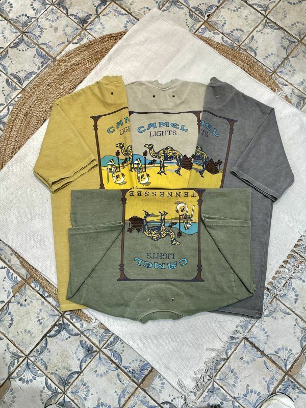 洗水駱駝圖案英文字短袖Tee HIGH FIVE-064T