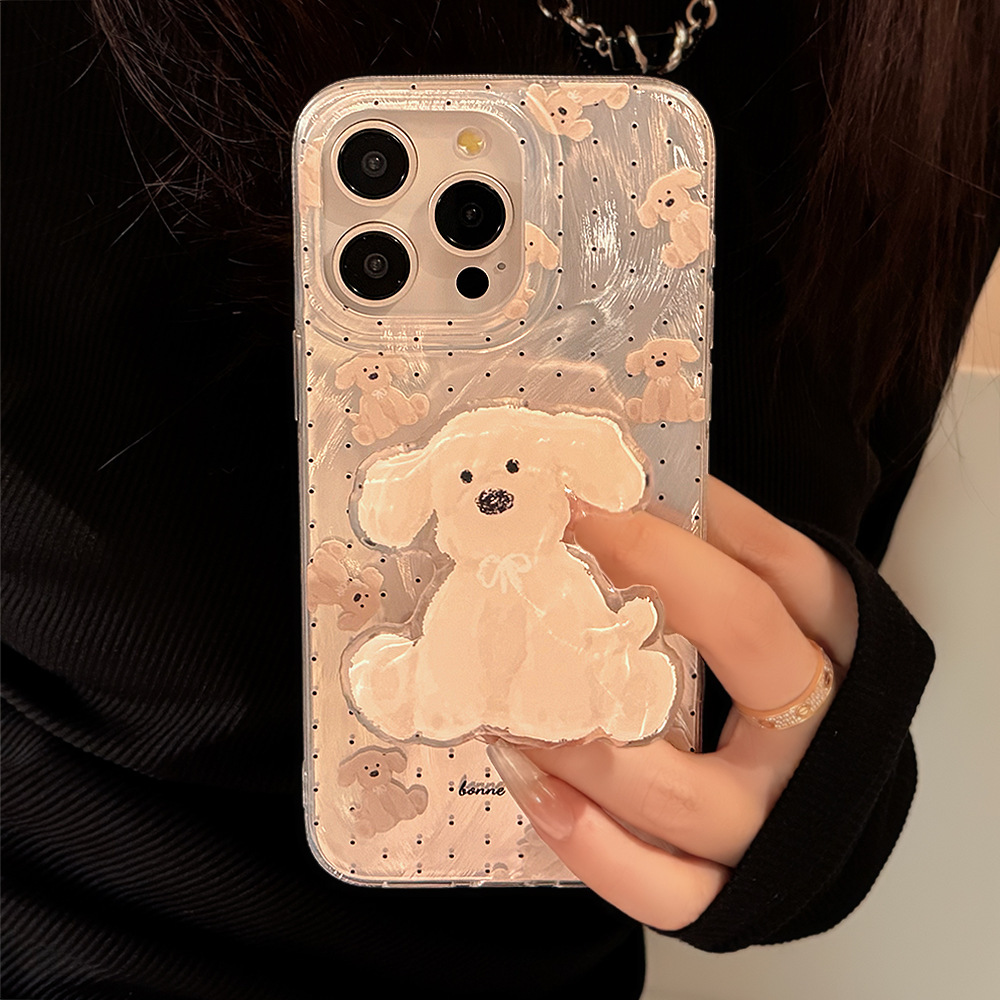 《52601》髮絲紋點點狗手機殼