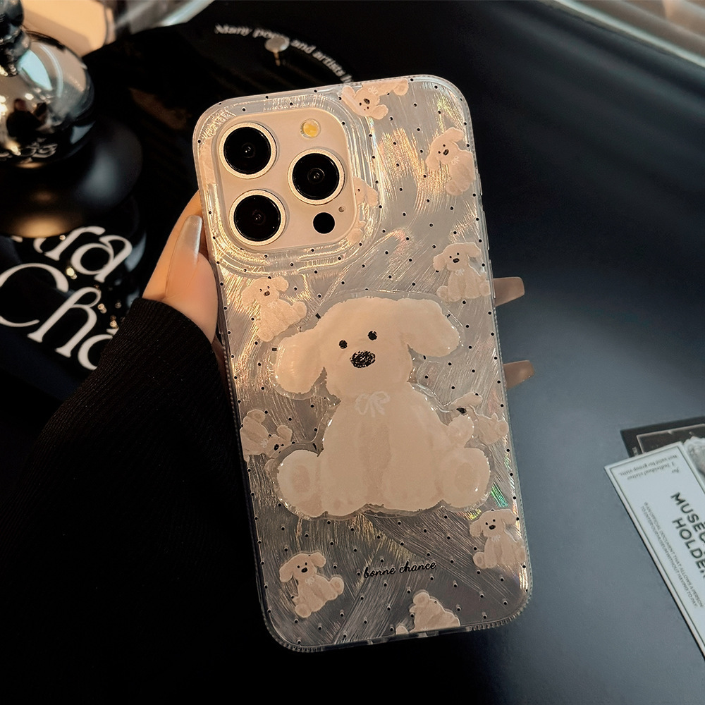 《52601》髮絲紋點點狗手機殼