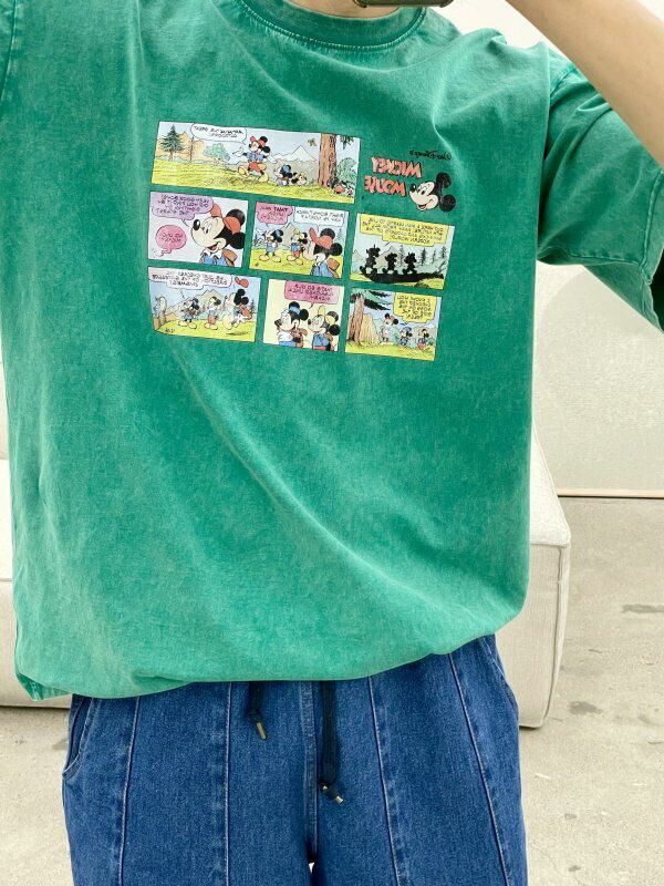 米奇圖案英文字短袖Tee HIGH FIVE-066T