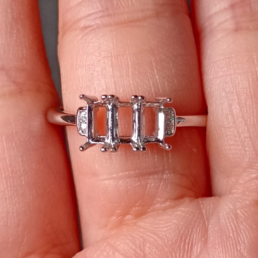 女戒方形3*5mm空托