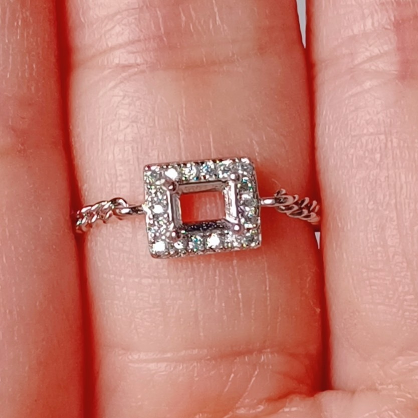 女戒方形3*5mm空托