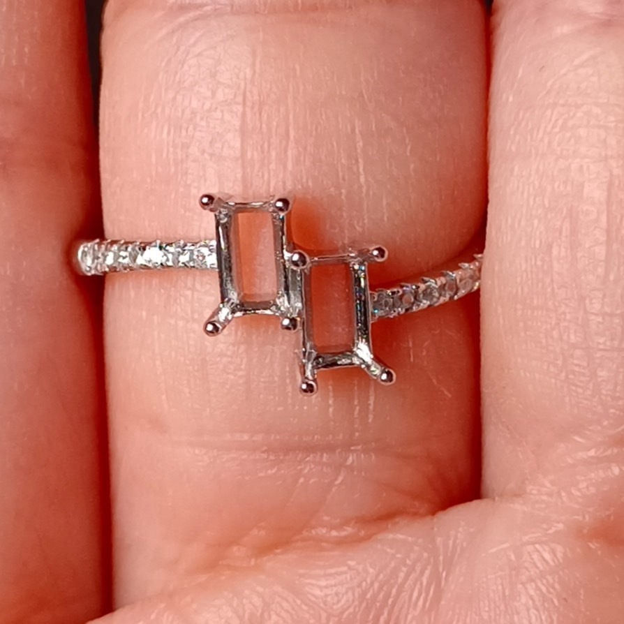 女戒方形3*5mm空托