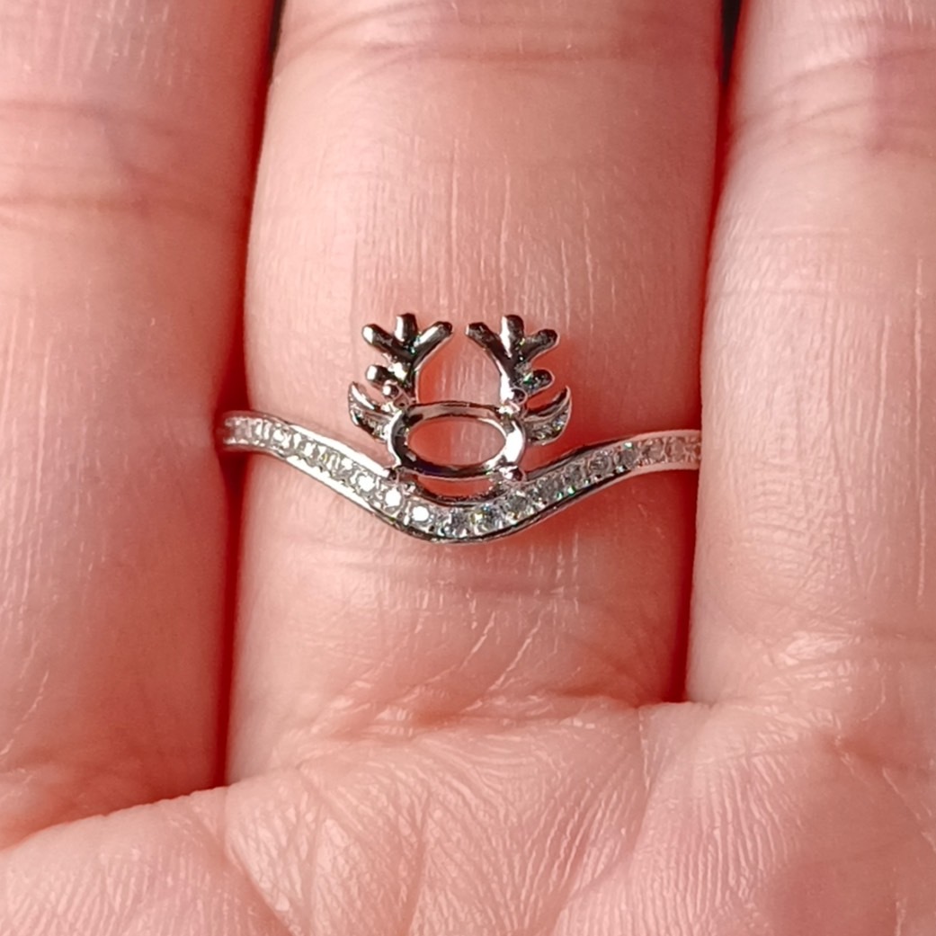 女戒橢圓3*4mm空托