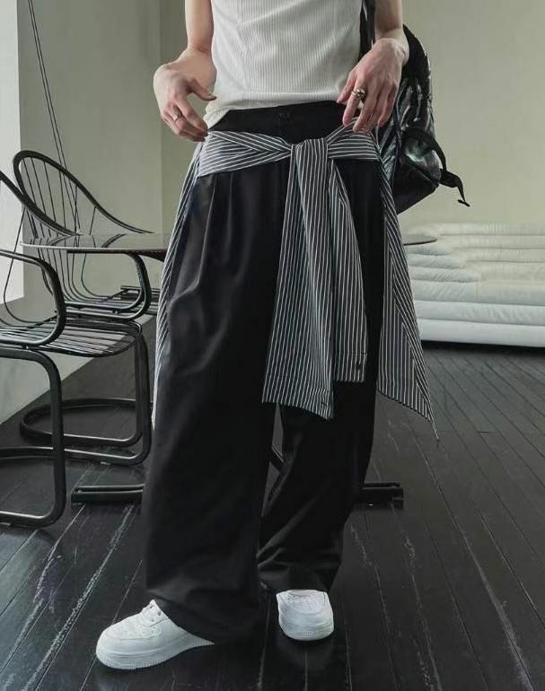 仿恤衫袖鬆身西褲 taptaptap-026P