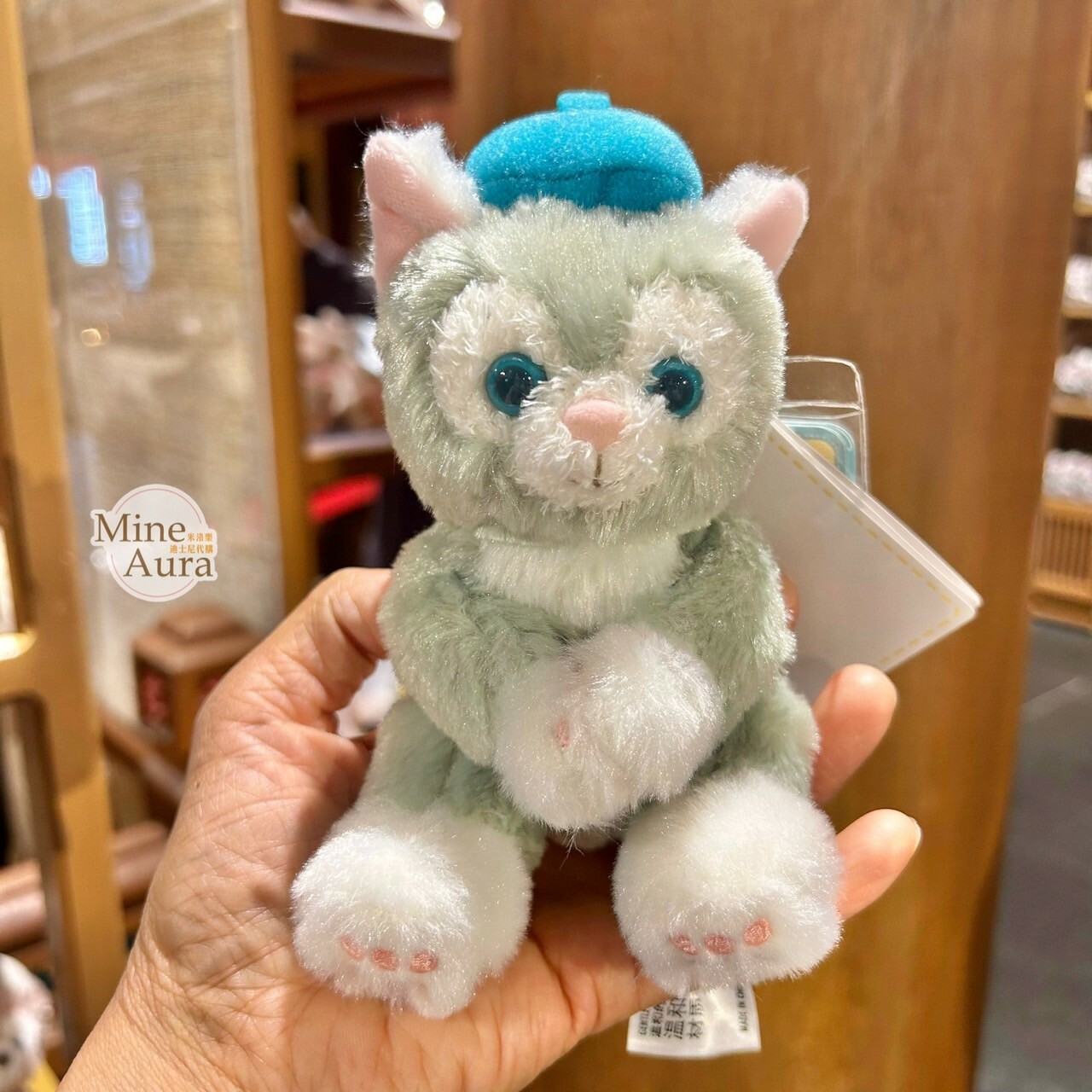 迷你寶寶系列 傑拉托尼 畫家貓 Gelatoni 磁鐵 坐肩 絨毛 娃娃 公仔 -上海迪士尼樂園