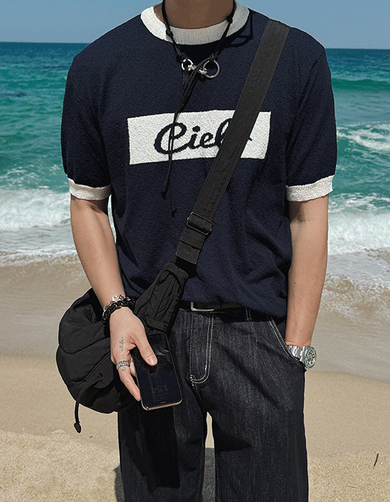 Cielo毛圈針織短袖T恤