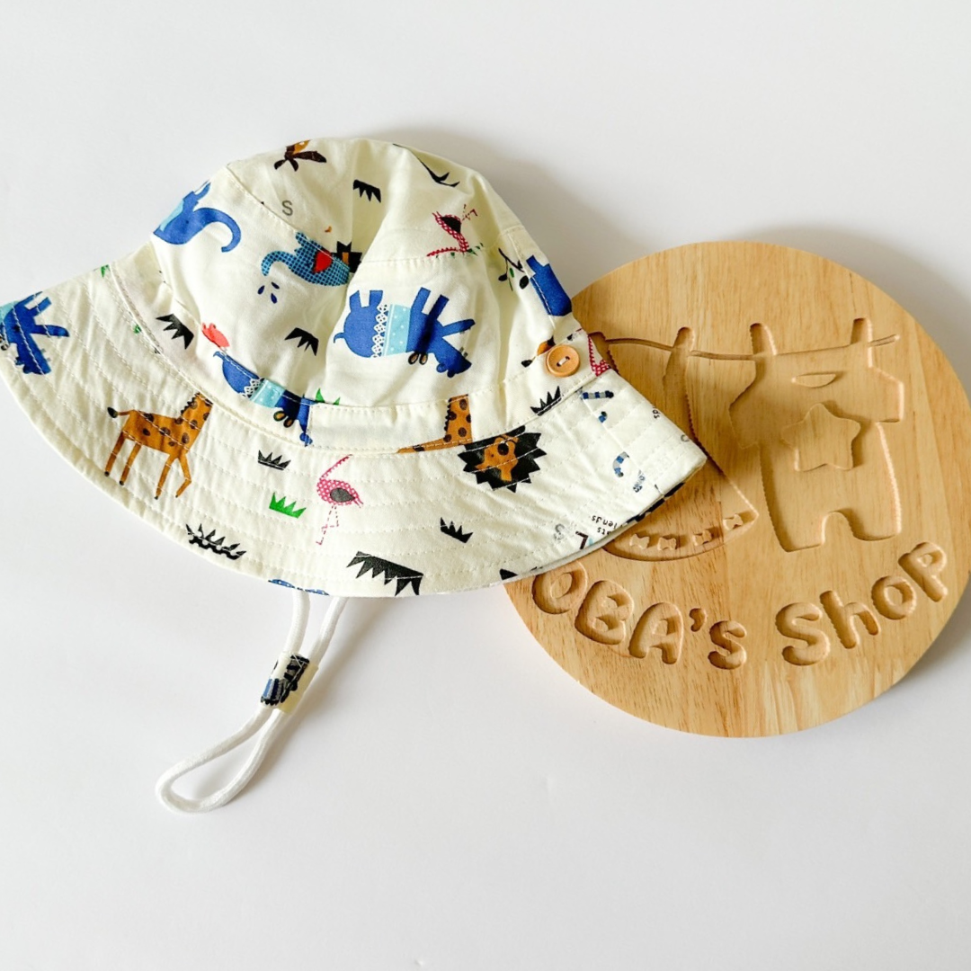 米白色動物園-夏季漁夫帽 / 防飛沫帽(46-54)