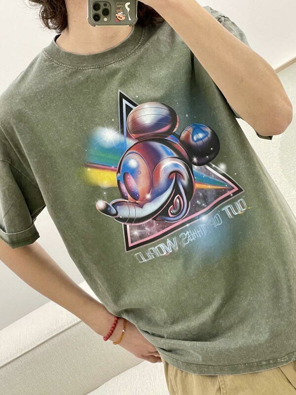 米奇圖案英文字短袖Tee HIGH FIVE-071T