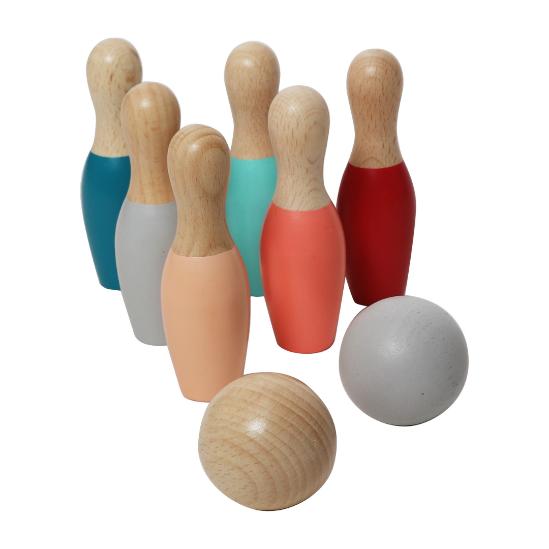 日本 Adnil LAND 一起來玩吧!木頭保齡球組