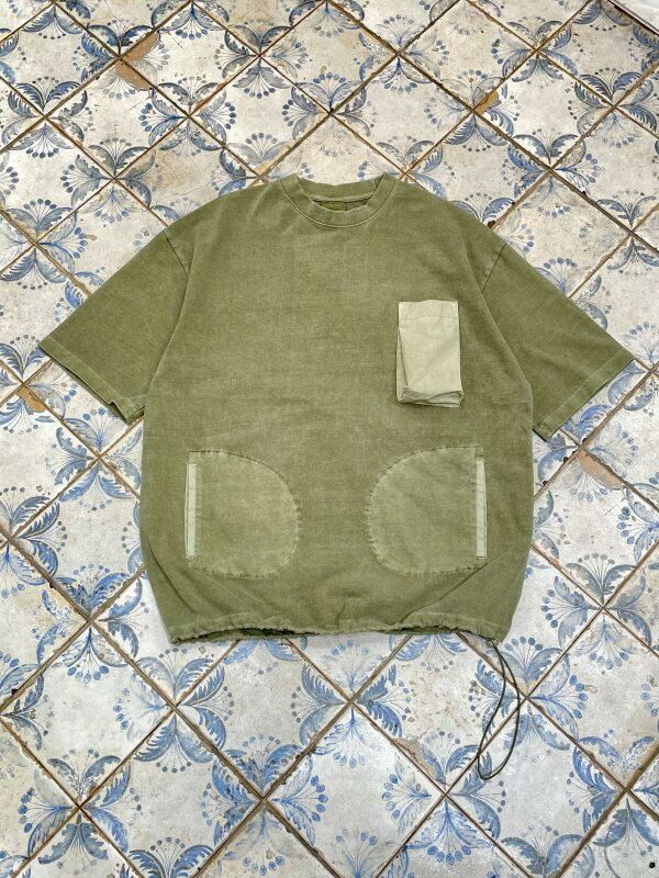 洗水淨色袋口短袖Tee HIGH FIVE-073T