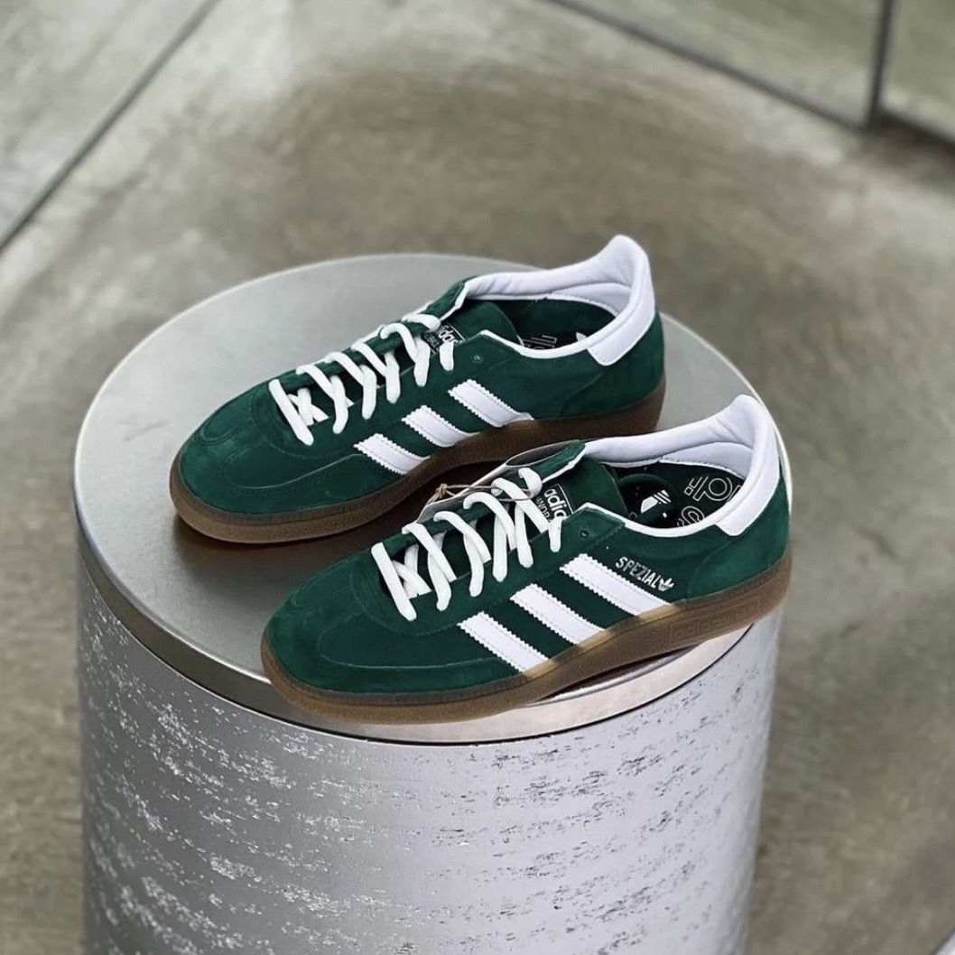 Adidas Handball Spezial Collegiate Green Gum 復古白綠 麂皮 焦糖底 低筒 德訓鞋 板鞋