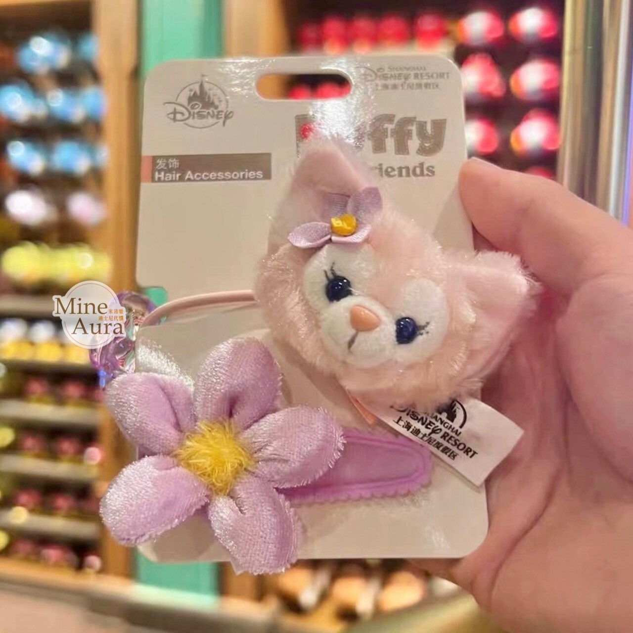 玲娜貝兒 Lina bell 絨毛大頭 造型髮飾組 髮夾 髮束 -上海迪士尼樂園