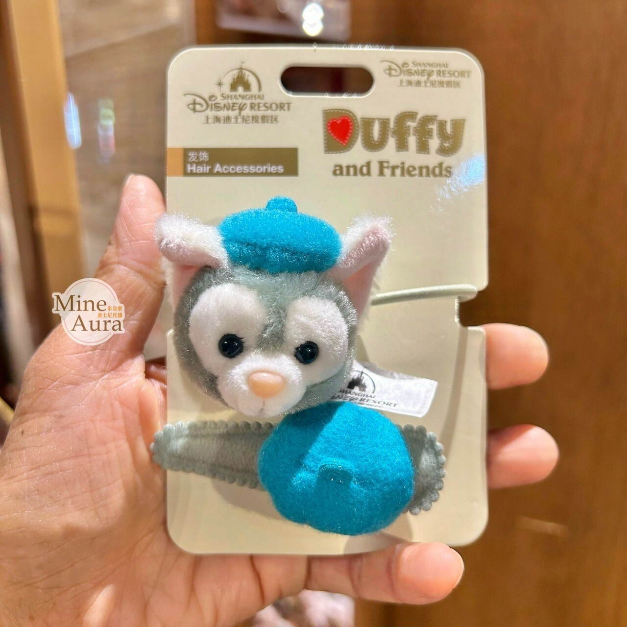 傑拉托尼 畫家貓 Gelatoni 絨毛大頭 造型髮飾組 髮夾 髮束 -上海迪士尼樂園