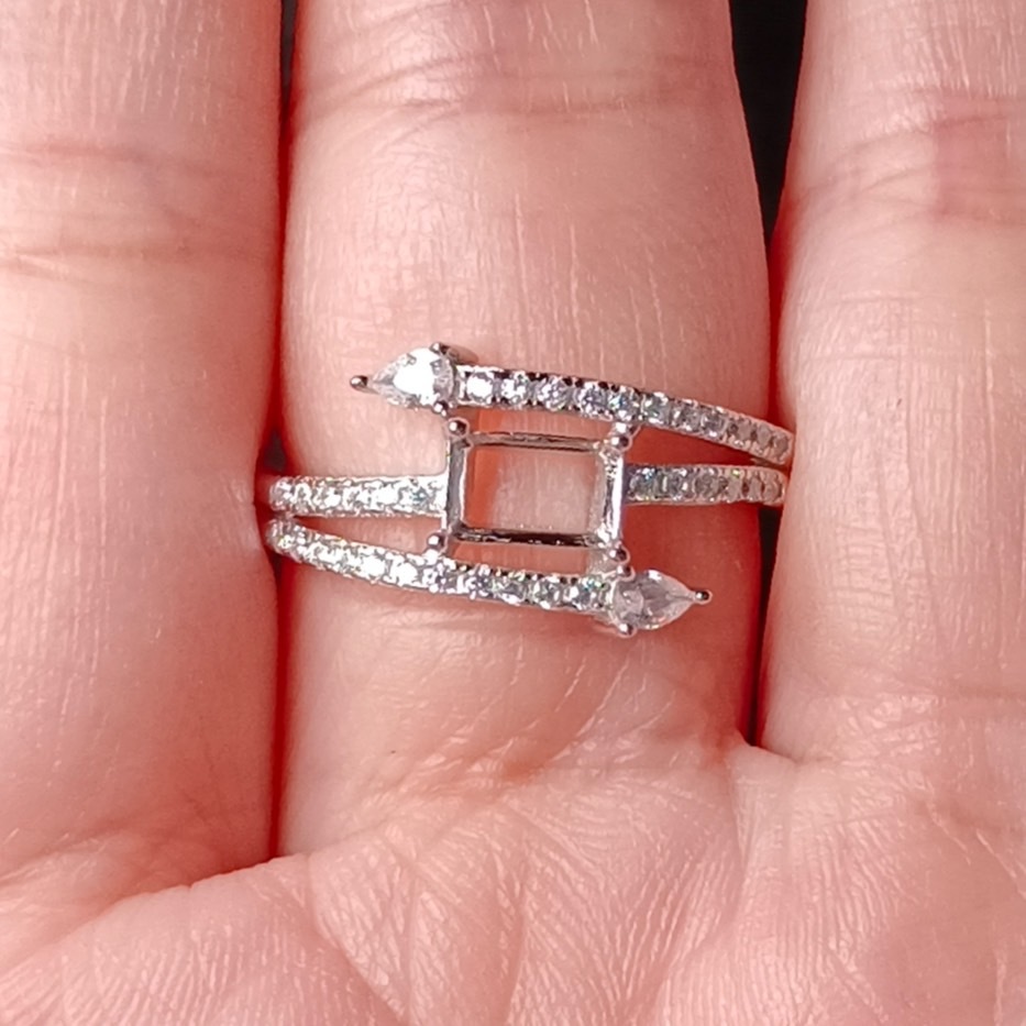 女戒方形4*6mm空托