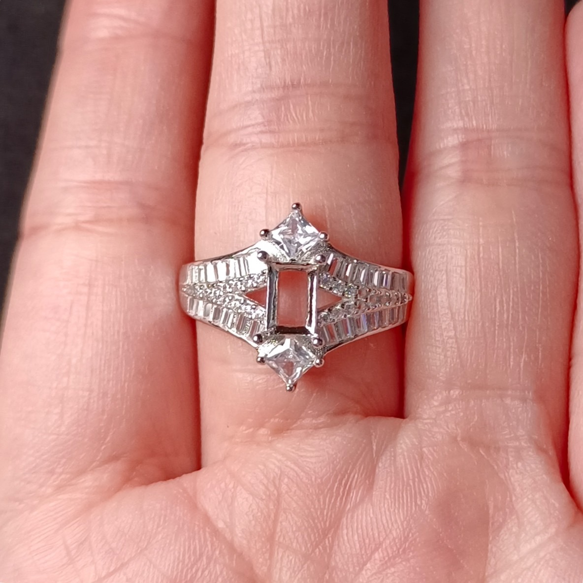 女戒方形4*6mm空托