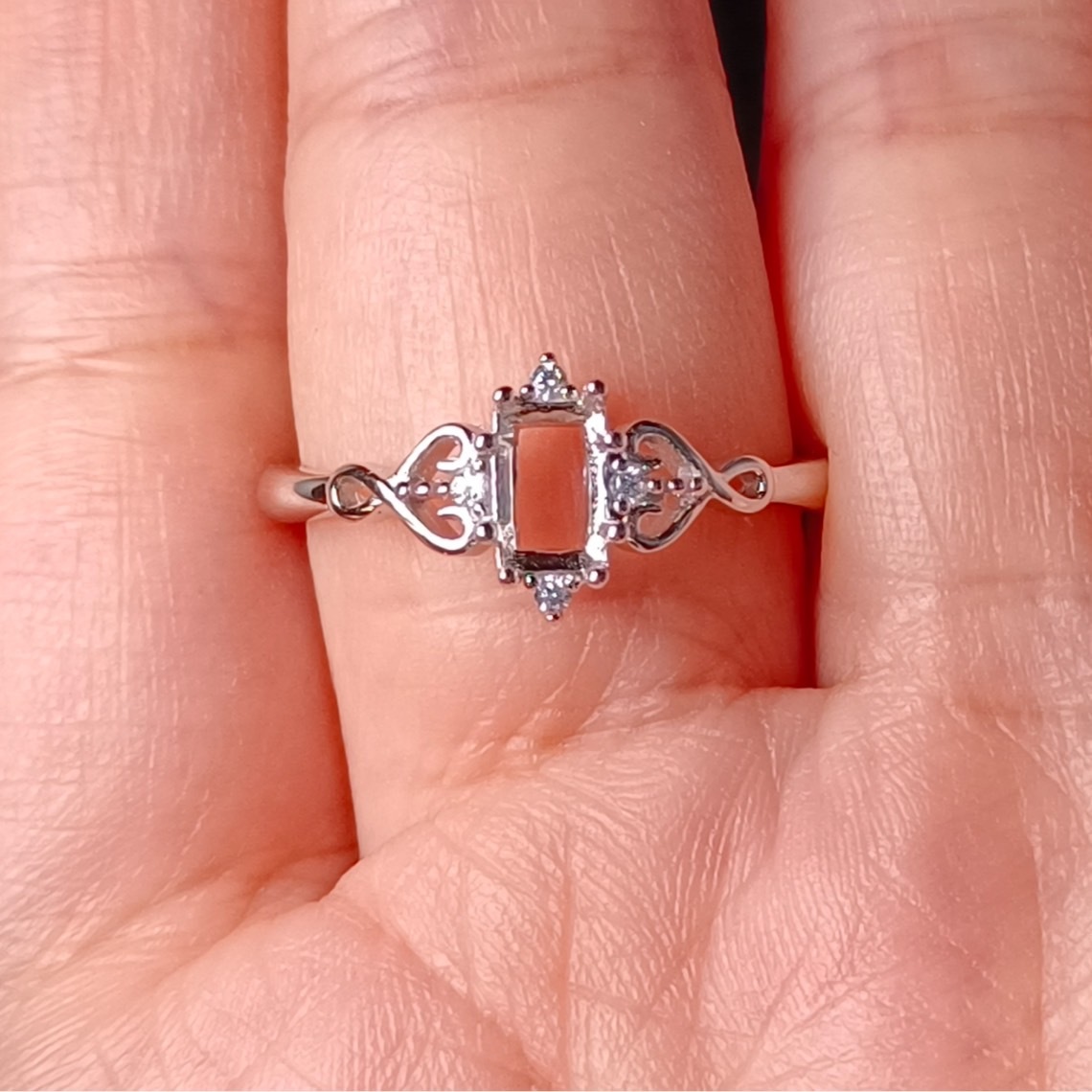 女戒方形4*6mm空托