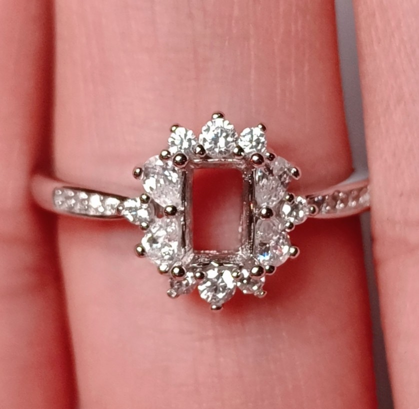 女戒方形4*6mm空托