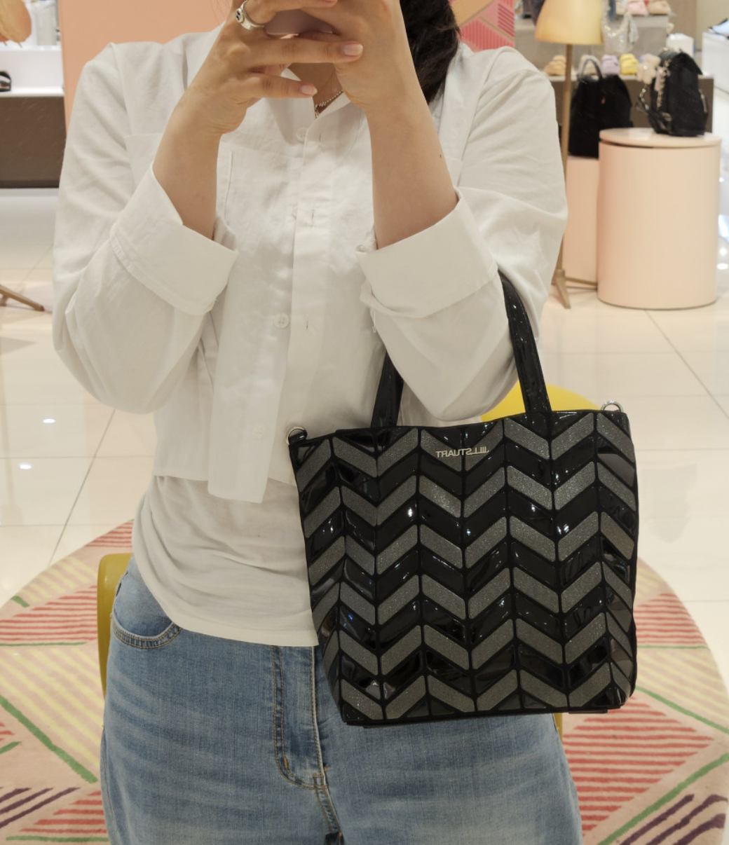 韓國Jillstuart Black Multi Colour Rosella Muse Tote Bag S