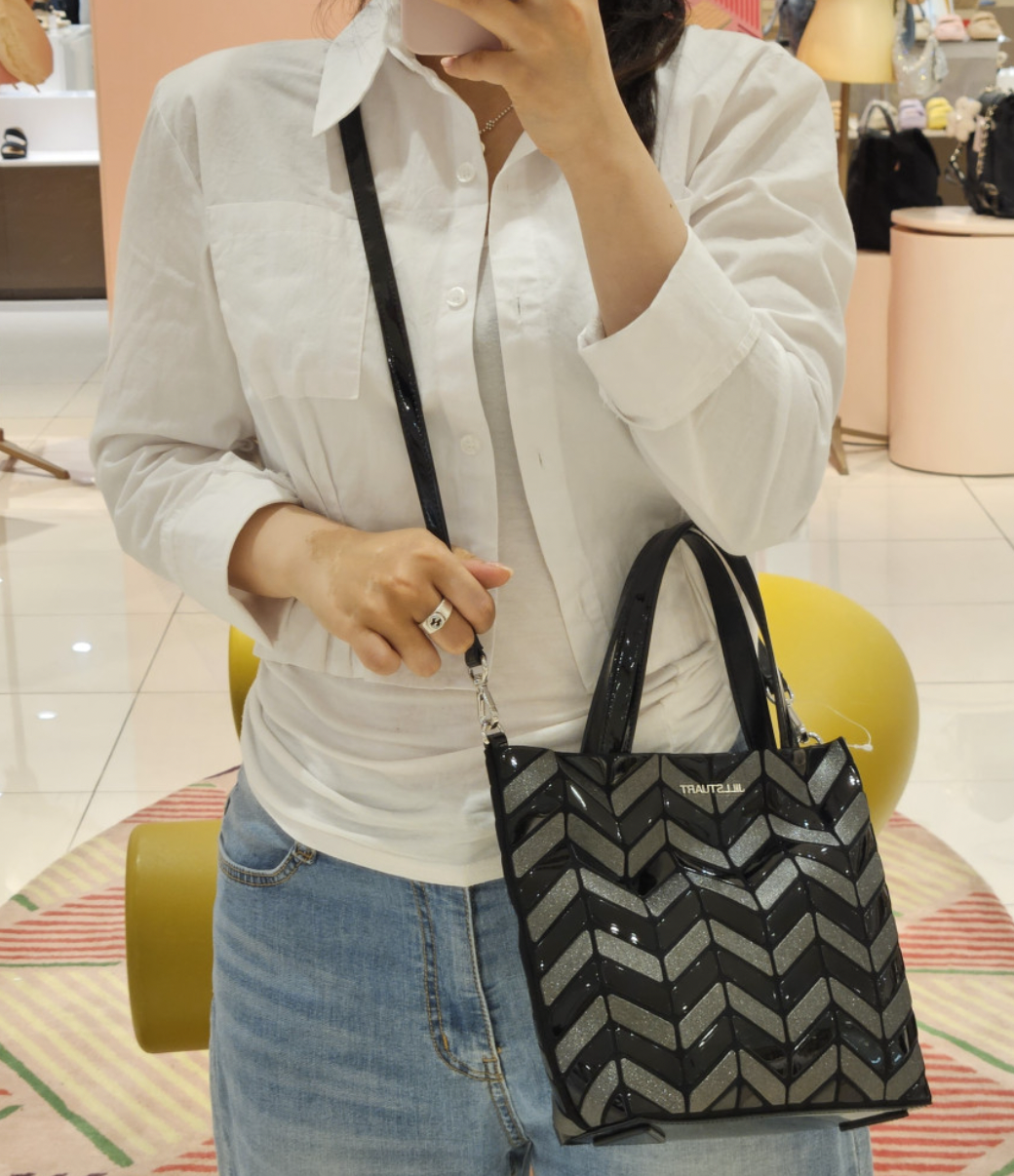 韓國Jillstuart Black Multi Colour Rosella Muse Tote Bag S