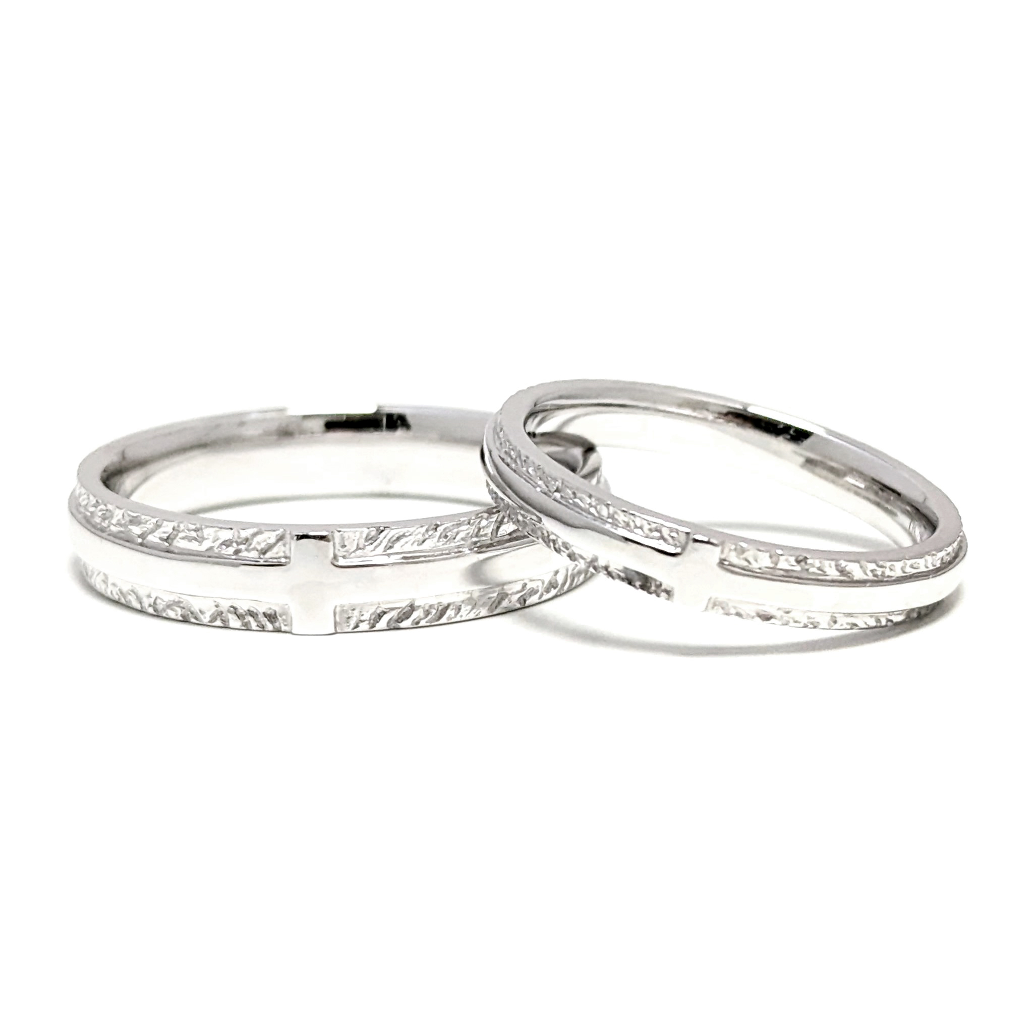 18K白金鑽石結婚戒指