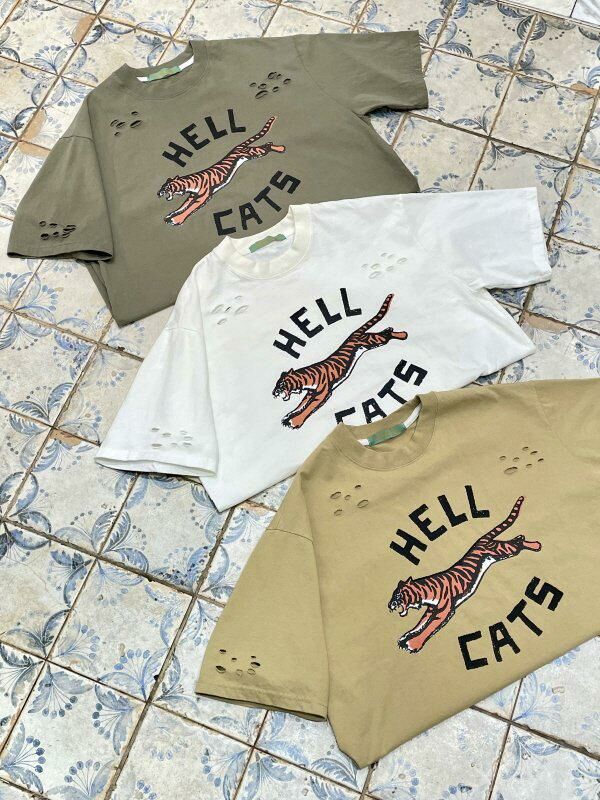 老虎圖案英文字短袖Tee HIGH FIVE-080T