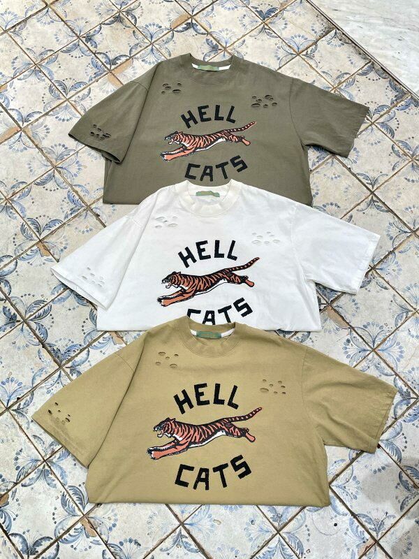 老虎圖案英文字短袖Tee HIGH FIVE-080T