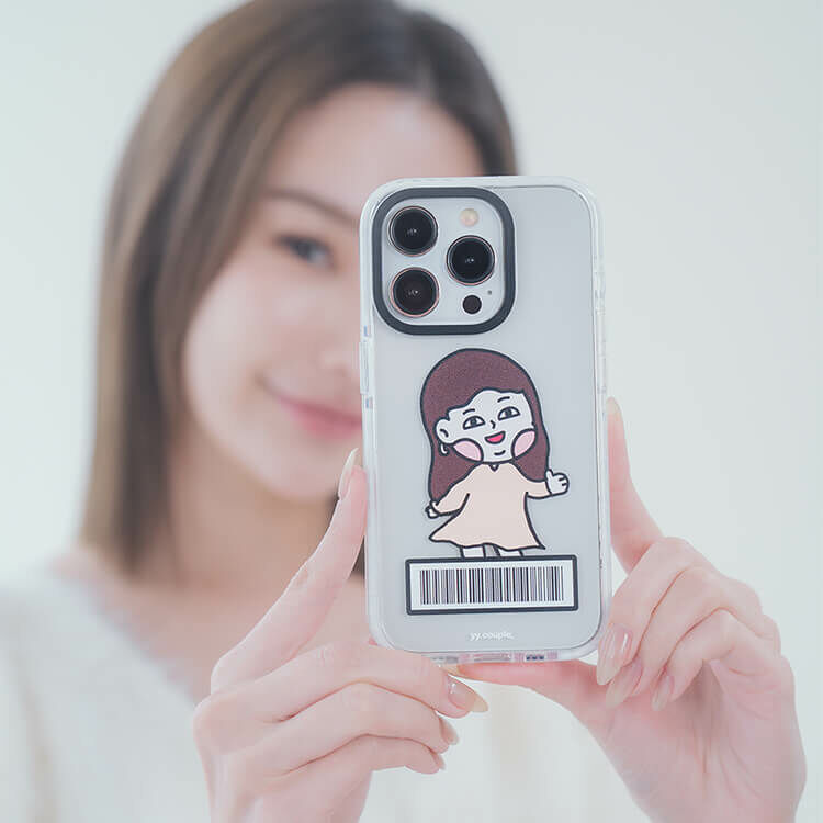 【插畫聯名】挖系小y say嗨 - (訂製名字) 防摔撞白殼  iPhone客製化手機殼