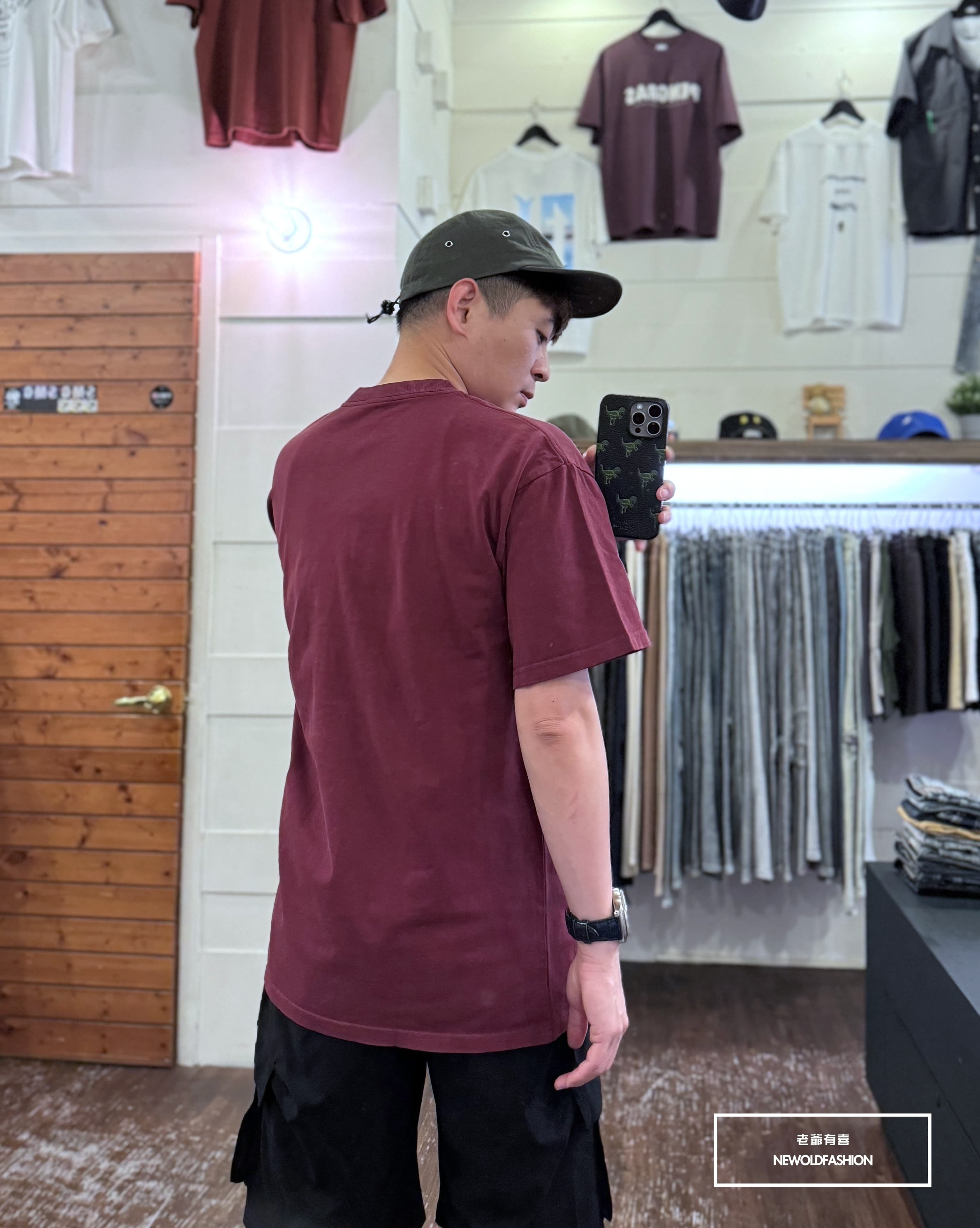 『新品上市』重磅純色全素水洗短T(NOF2405S002)-紅