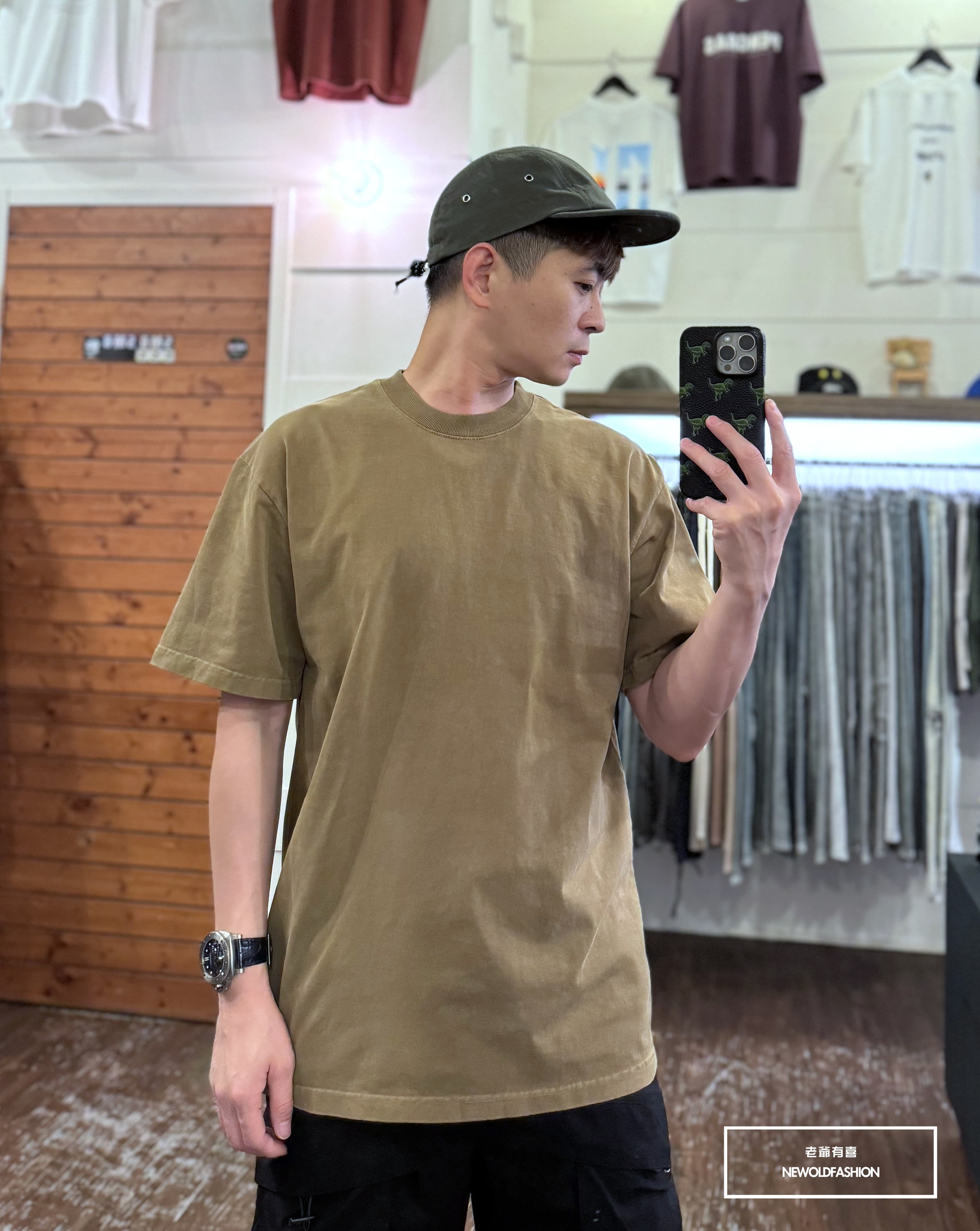 『新品上市』重磅純色全素水洗短T(NOF2405S002)-咖