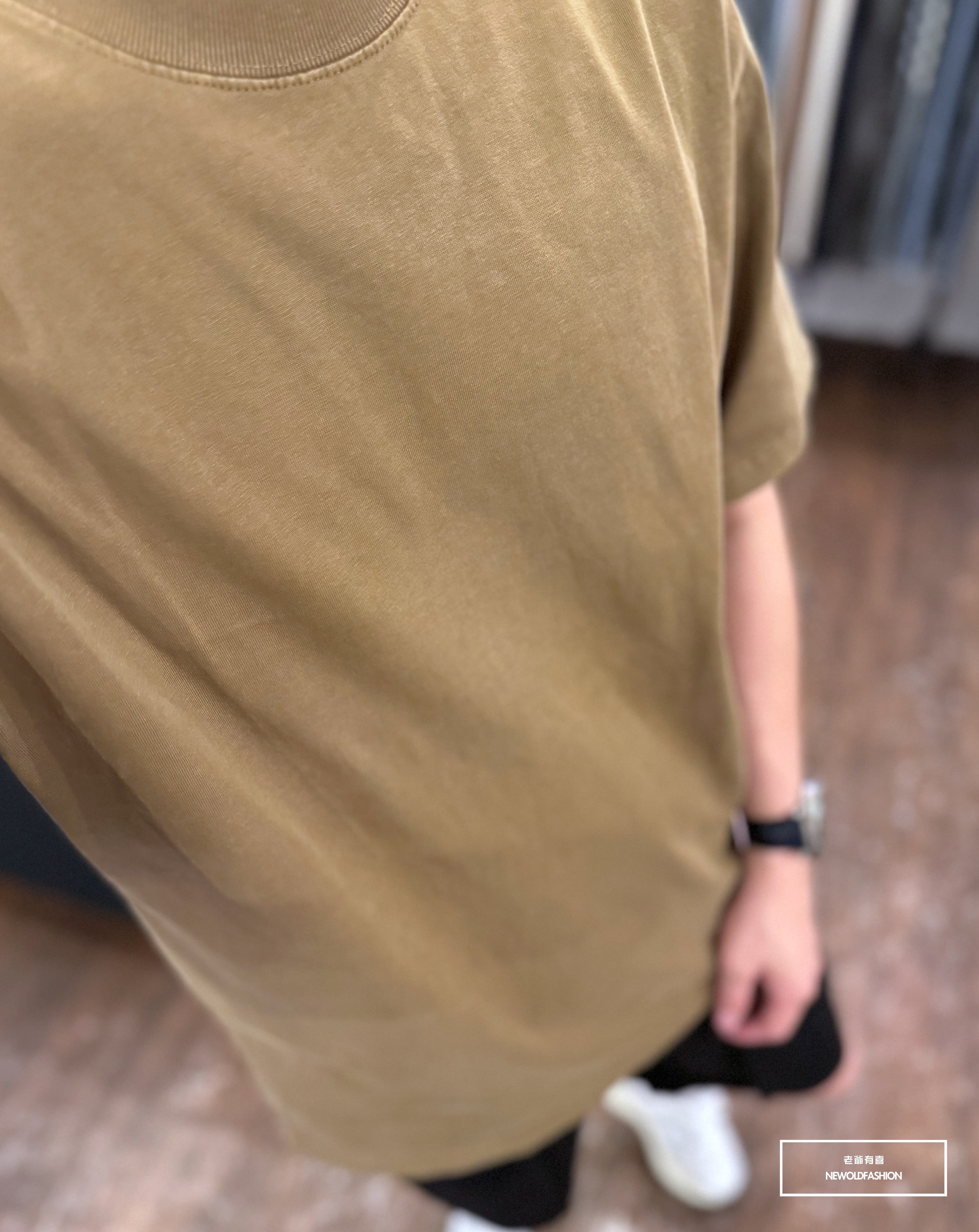 『新品上市』重磅純色全素水洗短T(NOF2405S002)-咖