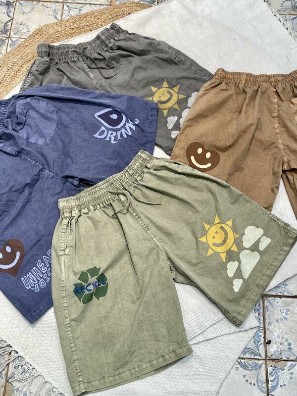 洗水圖案短褲 HIGH FIVE-085P