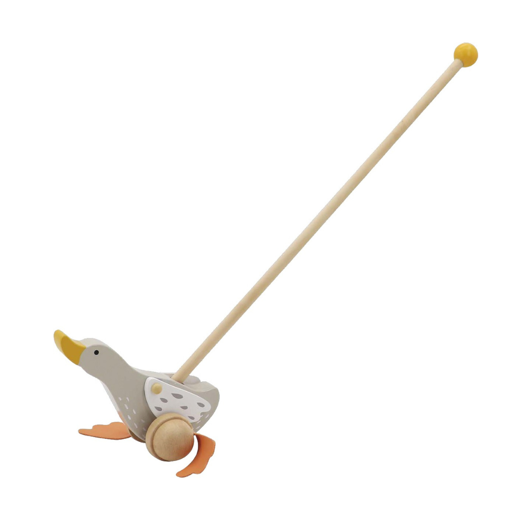 日本 Adnil LAND 一起去散步吧!天鵝寶寶木頭推車