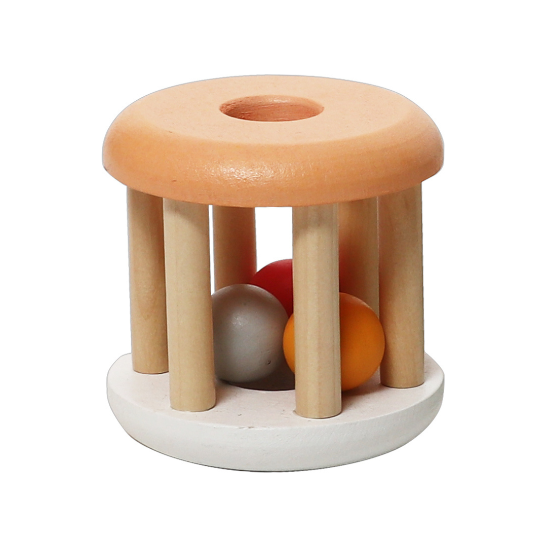 日本 Adnil LAND 三色球安撫搖鈴【鮭魚橘】