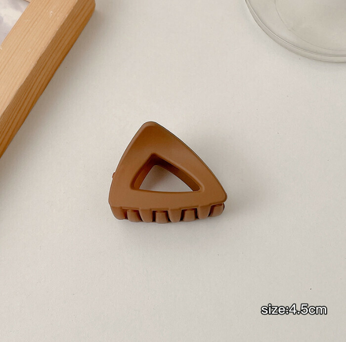 熱賣氣質髮夾（82#三角淺咖3.5cm）