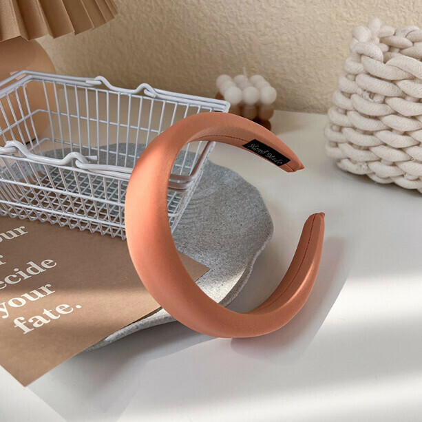 Face show small sponge satin wide-brimmed headband (C orange)