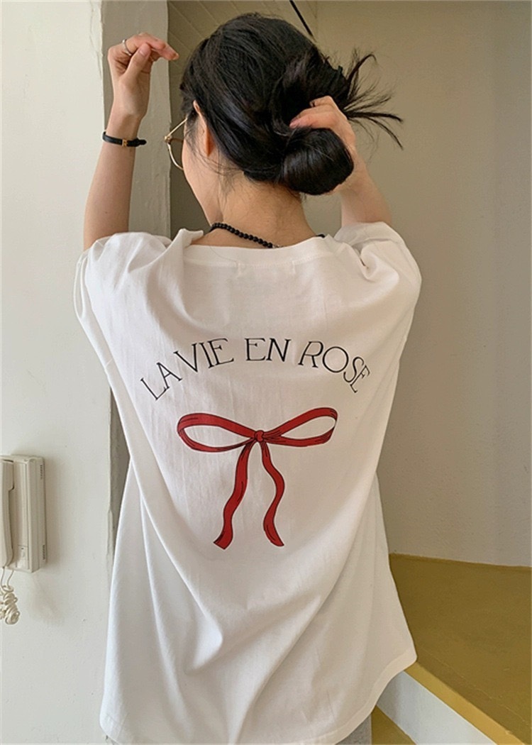 韓版大人的緞帶蝴蝶結上衣(3色)