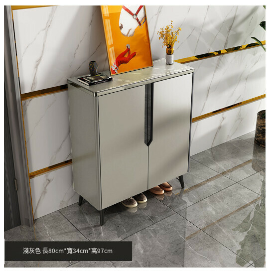 New entry hall cabinet storage cabinet shoe cabinet [two doors] 80*34*97-light gray]