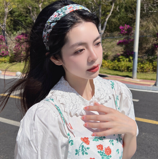 熱推簡約頭箍發飾（8#綠色碎花）