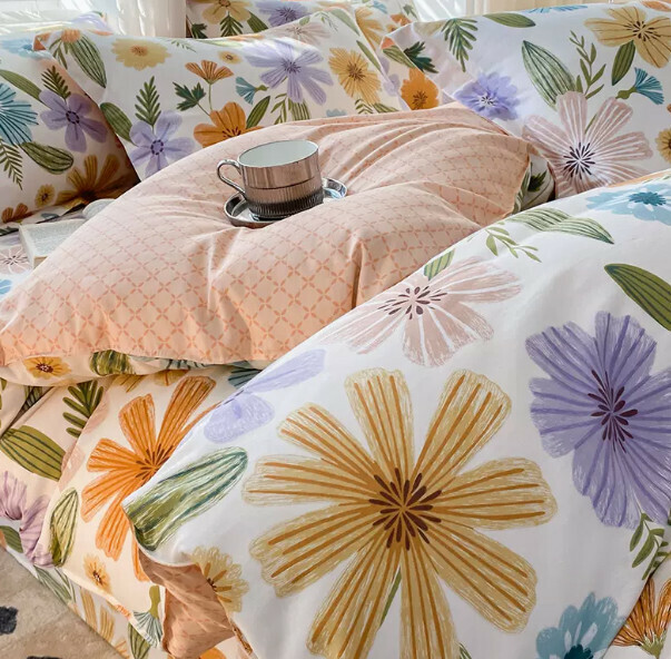 熱賣春夏季純棉被套（春暖花開【100%全棉面料 不掉色不起球】220*240cm單被套【純棉透氣 不起球不掉色】）