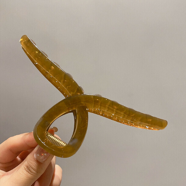 熱推抓夾髮卡頭飾髮夾（60#茶色11cm）