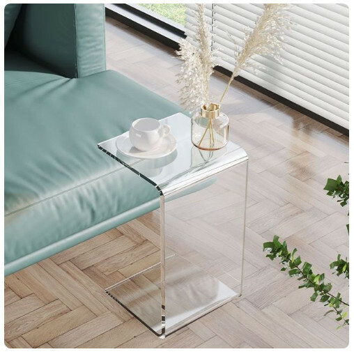 Popular sofa small side table living room table special-shaped coffee table (transparent 30x30x55cm)
