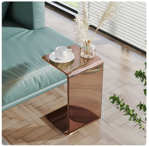 Popular sofa small side table living room table special-shaped coffee table (dark brown 30x30x65)
