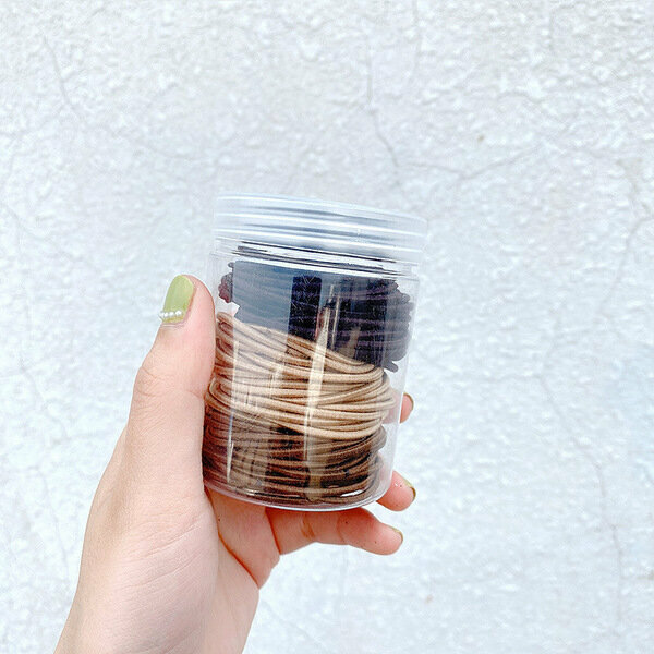 Korean Simple and Durable Hair Ring, Basic Versatile, High Elastic Elastic Hair Accessories, 100 Pieces (Dark Color)