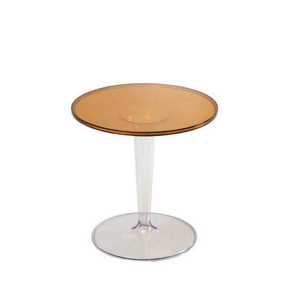 Popular Nordic transparent small coffee table acrylic round small side table coffee table (brown surface)