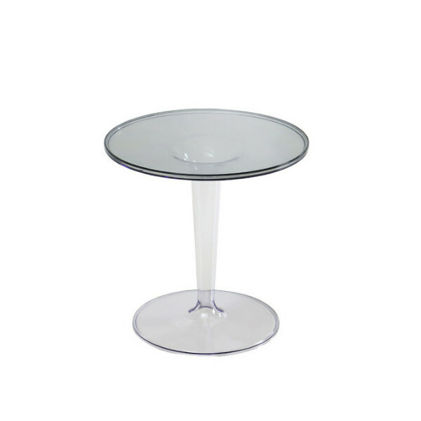 Popular Nordic transparent small coffee table acrylic round small side table coffee table (smoke gray surface)