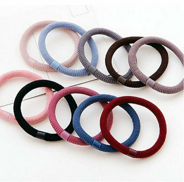 (20 pieces of mixed color) cylinder beads, high elasticity, thick rubber bands, hair rings 