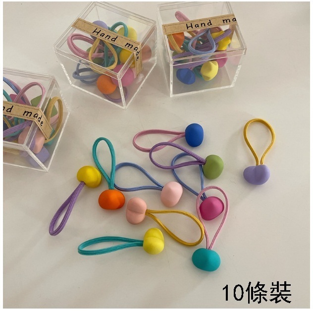 新款可愛糖果色發繩發圈發皮筋（愛心-10條裝）