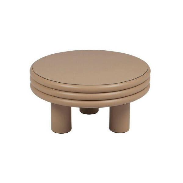Popular Italian coffee table high-end leather furniture art chair 50x31cm (brown)