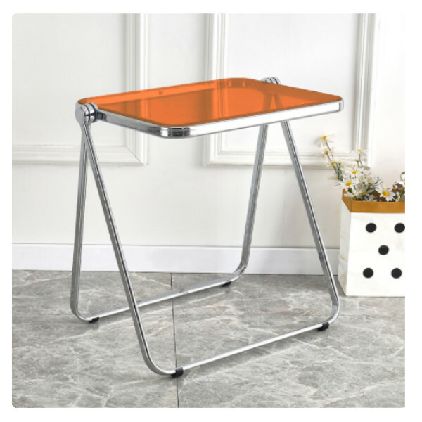 Popular Transparent Folding Table Computer Table Coffee Table Bedside Table Living Room Table (Brown)